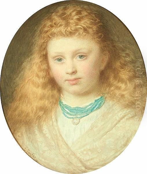 Portrait Of A Young Lady Oil Painting by Edward Tayler