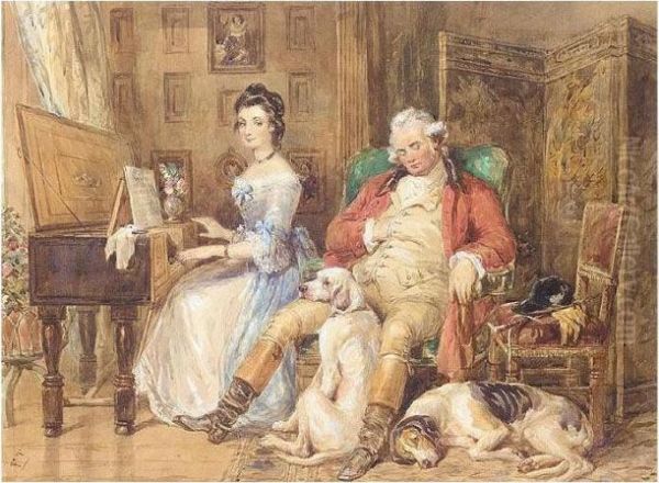 Sophia And Squire Weston Oil Painting by John Frederick Tayler