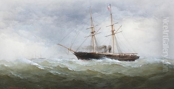 Streamers In Rough Seas Oil Painting by Charles Taylor