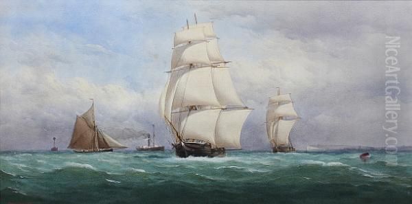 Sail And Steam, Off Dover Oil Painting by Charles Taylor