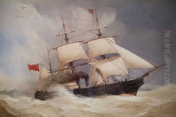 The 'arabia' At Sea Oil Painting by Charles Taylor