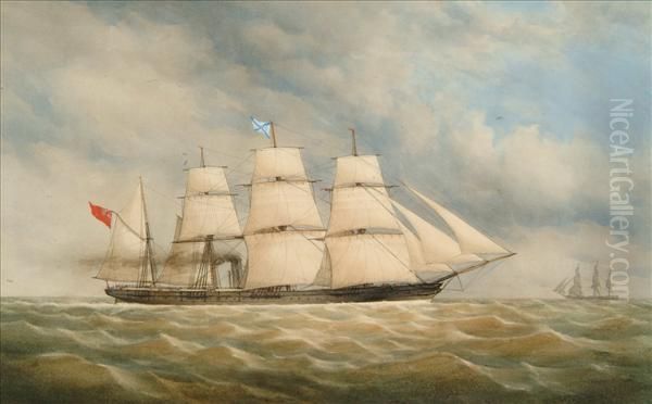 Auxiliarysteamship Oil Painting by Charles Taylor