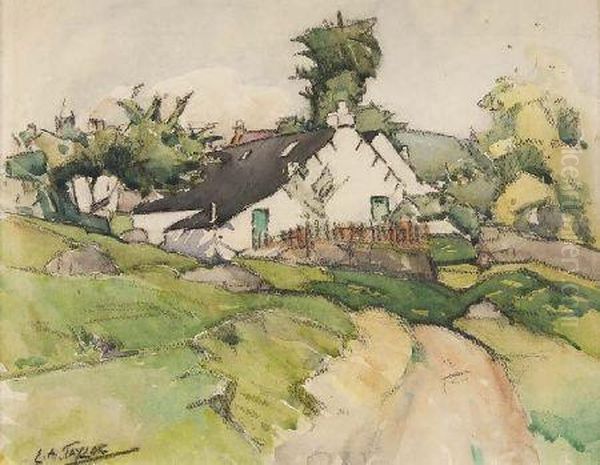 Cottage In A Landscape Oil Painting by Ernest Archibald Taylor