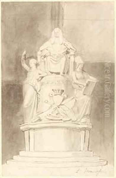 Design for the Monument of Lord Mansfield Westminster Abbey Oil Painting by John Flaxman