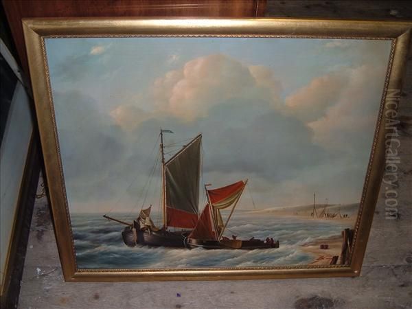 Vessels Off Thecoast Oil Painting by Henry King Taylor