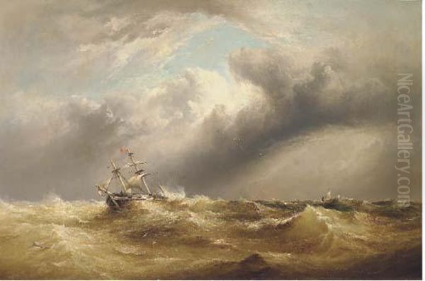 In Distress And Running Before The Wind Oil Painting by Henry King Taylor