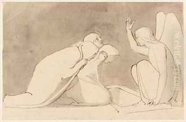 Three Marys at the Sepulchre Oil Painting by John Flaxman