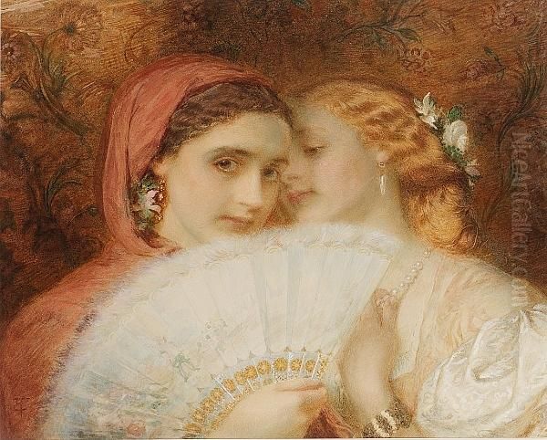 Whispered Confidences Oil Painting by Charles, Taylor Snr.