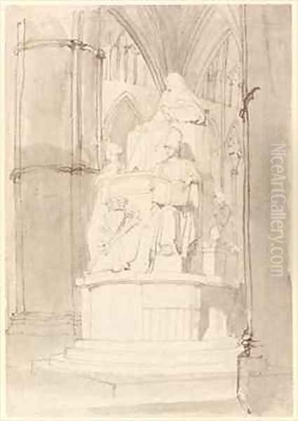 Design for the Monument of Lord Mansfield Westminster Abbey 3 Oil Painting by John Flaxman