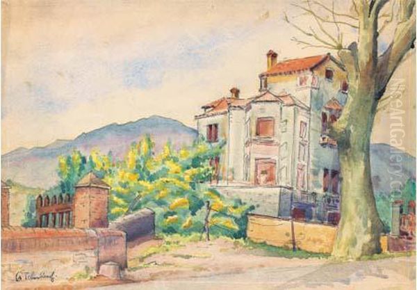 Maison A La Campagne Oil Painting by Georges Tcherkessof