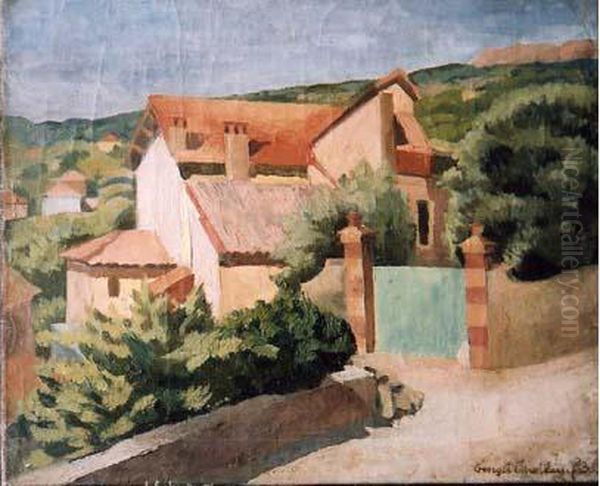 Les Toits Rouges ( 1933) Oil Painting by Georges Tcherkessof