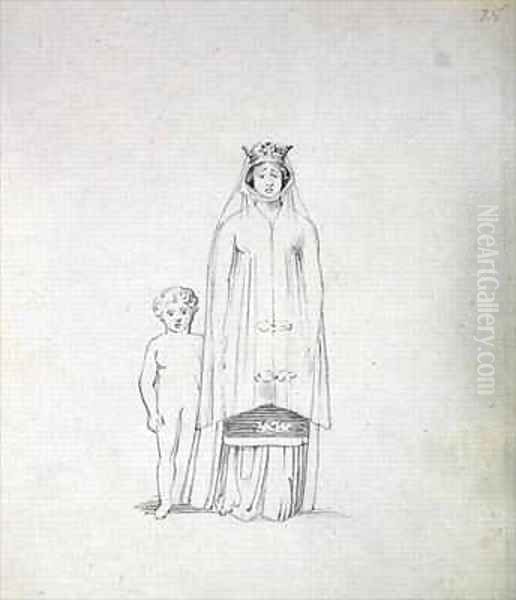 Mrs Siddons as Constance with child Oil Painting by John Flaxman