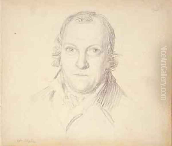 Portrait of William Blake from a book of pencil portraits Oil Painting by John Flaxman