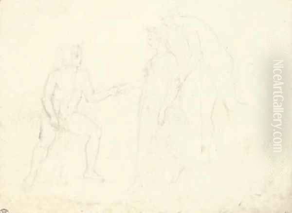 A study for 'Pandora brought to Epimetheus' Oil Painting by John Flaxman