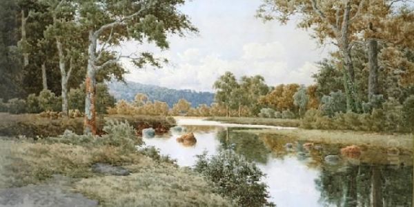 River Reflections Oil Painting by Henri Tebbitt