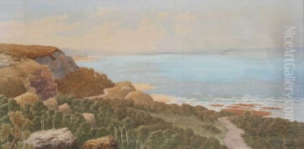 Tebbit , Maitland Bay C.1900 Oil Painting by Henri Tebbitt