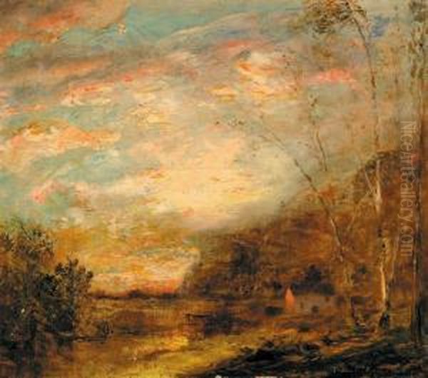 Landscape With River At Oil Painting by Douglas Arthur Teed