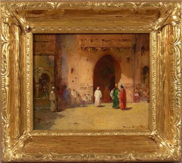 Figures Outside A Mosque Oil Painting by Douglas Arthur Teed