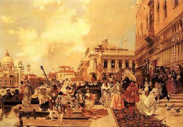 Le carneval a Venise Oil Painting by Francois Flameng