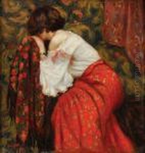 Femme Assise Aux Chales Oil Painting by Misu Teisanu