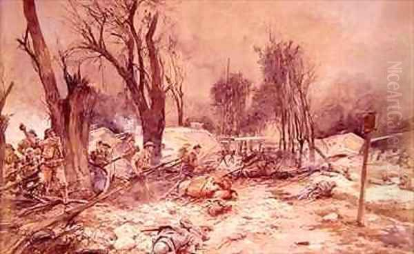 American Infantry Attack on 18th July 1918 during the Aisne Marne Counter offensive Oil Painting by Francois Flameng