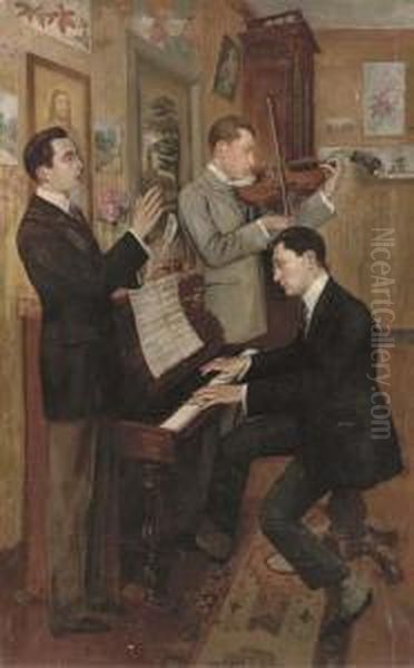 The Concert Oil Painting by Hans Temple