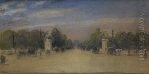 Les Champs-elysees Oil Painting by Siebe Johannes ten Cate