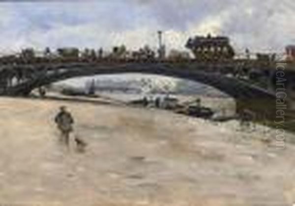 Pont Du Carrousel Paris Oil Painting by Siebe Johannes ten Cate