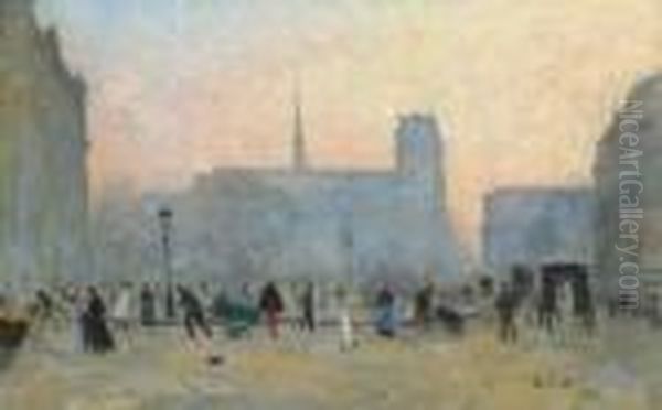 Notre-dame De Paris Oil Painting by Siebe Johannes ten Cate