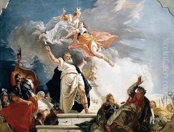 The Sacrifice of Iphigenia c. 1749 Oil Painting by Francesco Fontebasso