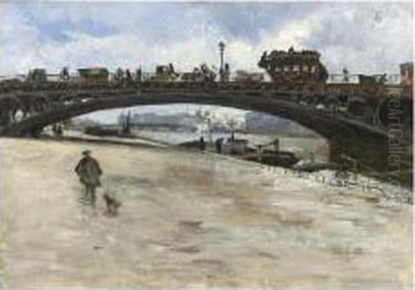 Le Pont Du Carrousel, Paris Oil Painting by Siebe Johannes ten Cate