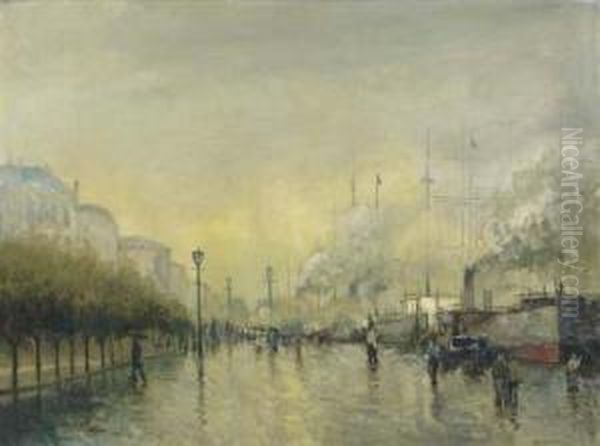 Sur Le Quai, Le Havre Oil Painting by Siebe Johannes ten Cate