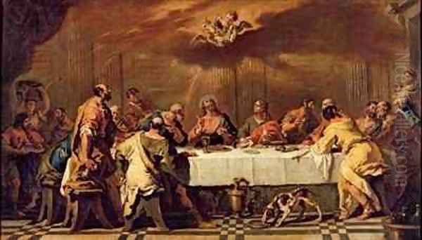 The Last Supper Oil Painting by Francesco Fontebasso