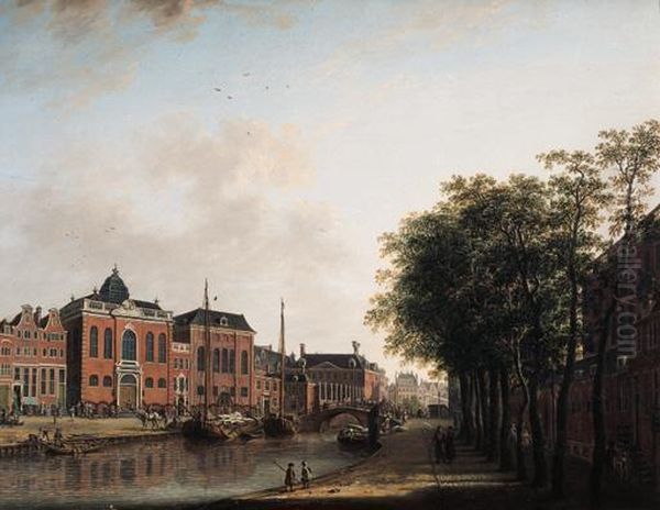 The Houtgracht Oil Painting by Jan ten Compe