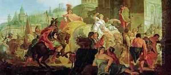 The Entrance of Alexander the Great 356-323 BC into Babylon Oil Painting by Francesco Fontebasso