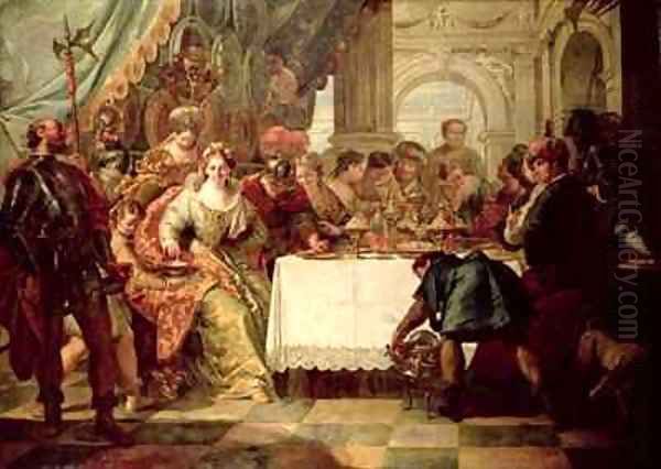 The Banquet of Cleopatra Oil Painting by Francesco Fontebasso