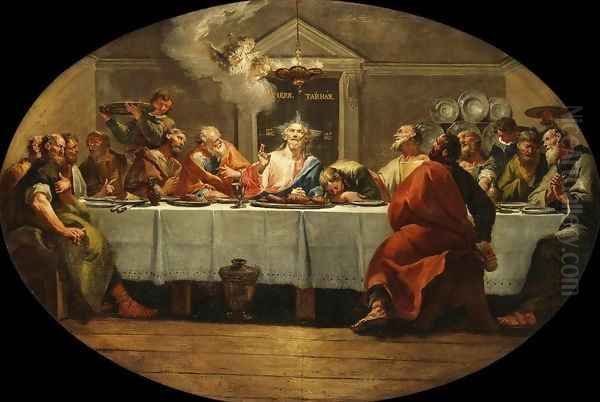 The Last Supper 2 Oil Painting by Francesco Fontebasso