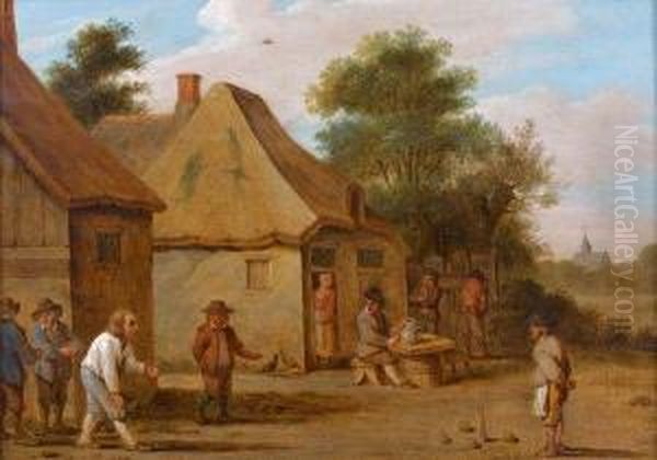 Le Jeu De Quilles Oil Painting by David The Younger Teniers