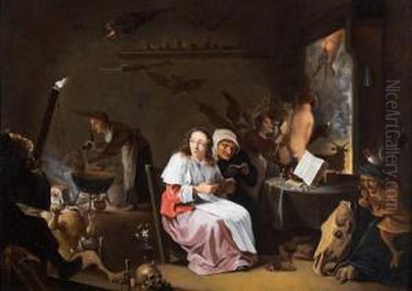 Scene De Sorcellerie Oil Painting by David The Younger Teniers