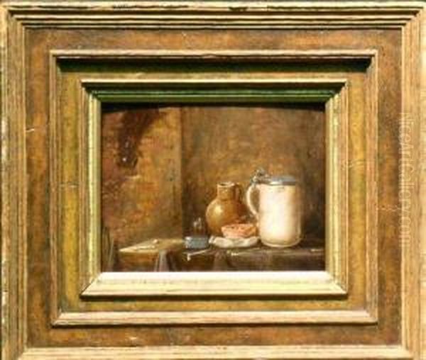 Still Life On A Draped Table Oil Painting by David The Younger Teniers