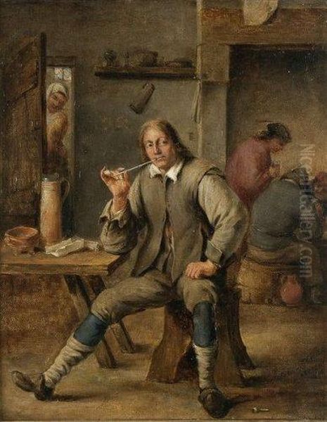 Fumeur Dans Un Interieur Oil Painting by David The Elder Teniers