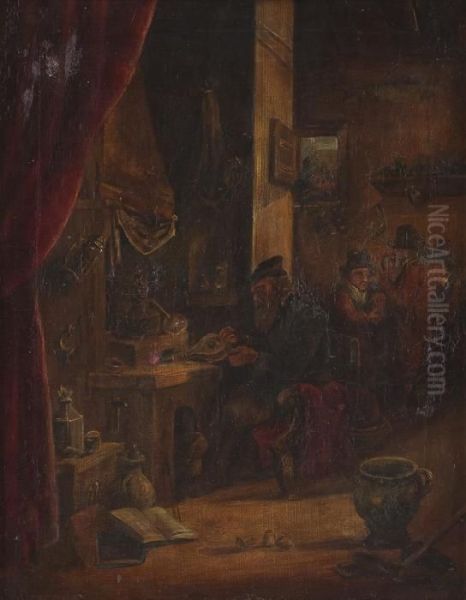 Der Alchimist Oil Painting by David The Elder Teniers