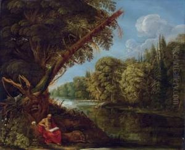 Saint Jerome In The Wilderness Oil Painting by David The Elder Teniers