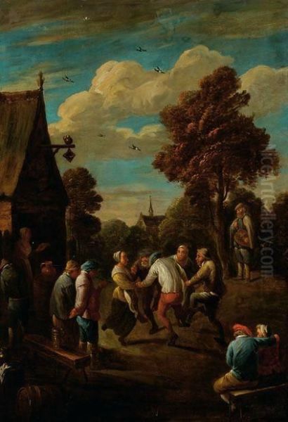 Dancing Company Oil Painting by David The Elder Teniers