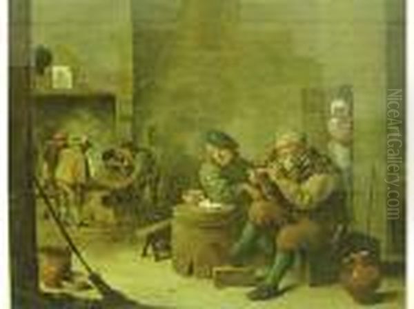 Interno Di Osteria Oil Painting by David The Younger Teniers