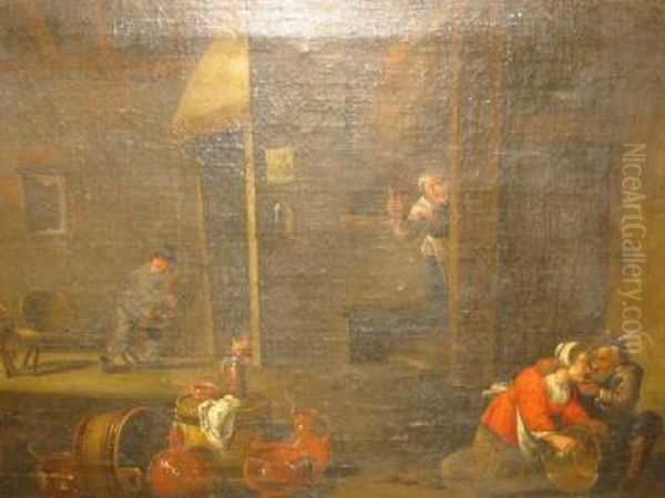 Interior With Figures Oil Painting by David The Younger Teniers