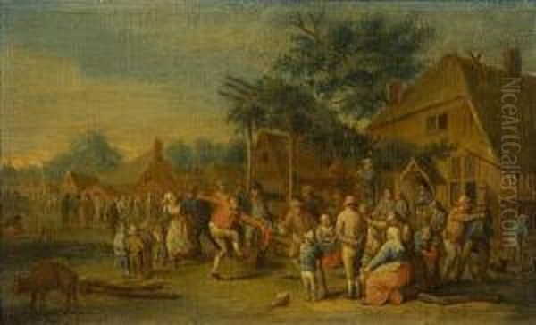 Village Festivities Oil Painting by David The Younger Teniers