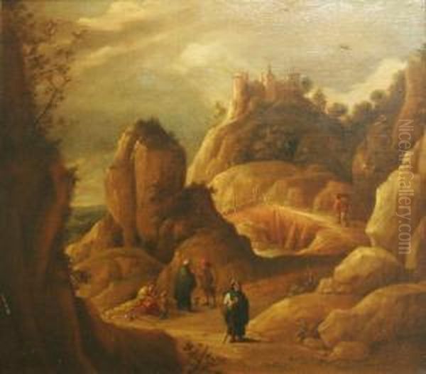 Classicallandscape With Figures Oil Painting by David The Younger Teniers