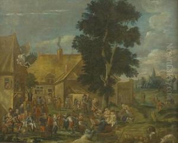 Festa In Un Villaggio Oil Painting by David The Younger Teniers