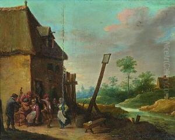 Rechts Ein Bachlauf Oil Painting by David The Younger Teniers